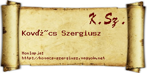 Kovács Szergiusz névjegykártya